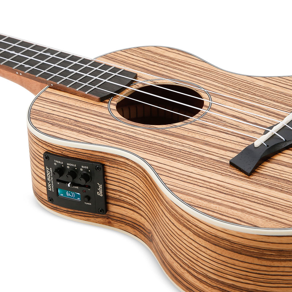 Snail UKT-528EQ Zebrawood Electro-Acoustic Tenor Ukulele