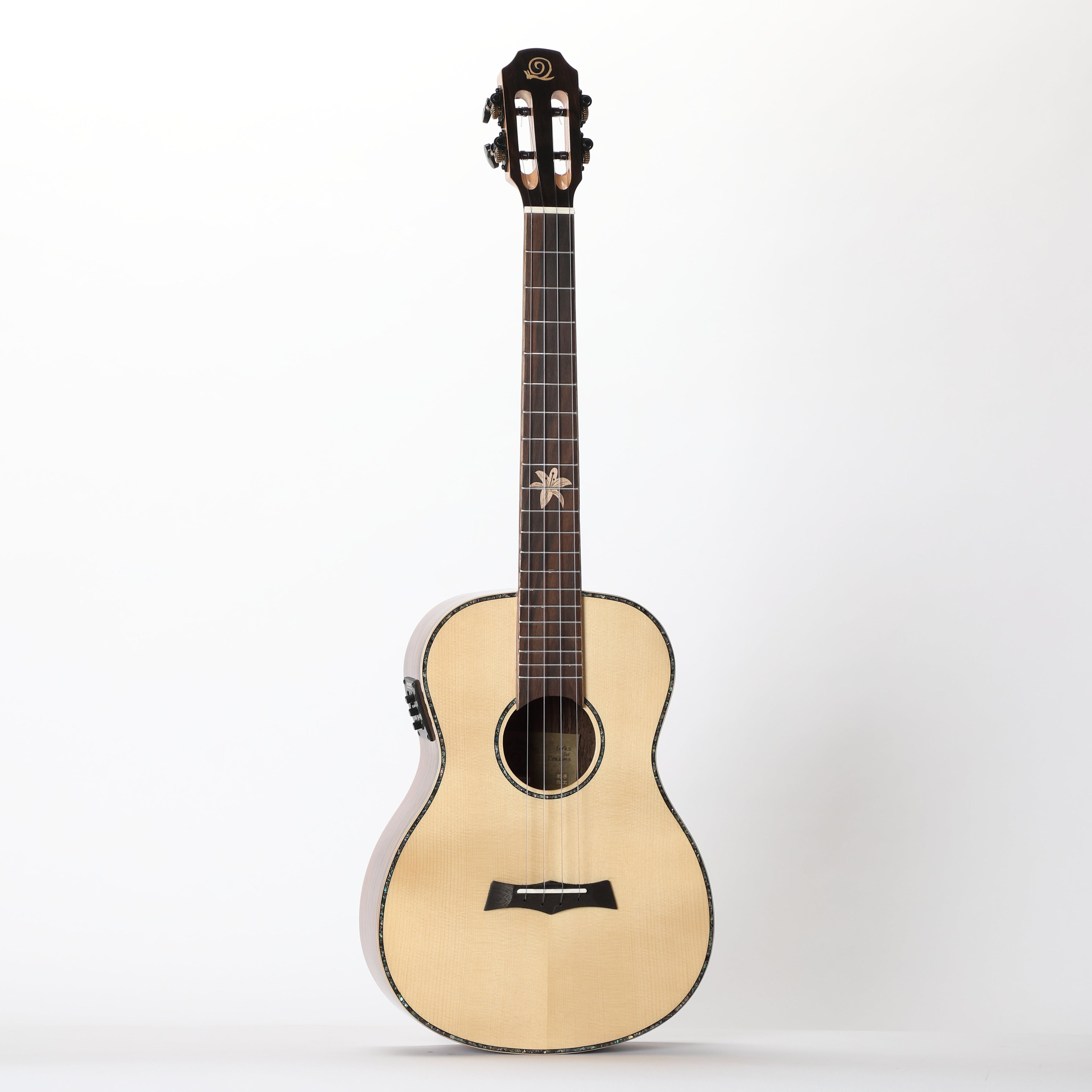Snail BHC-5BEQ -  Solid Spruce Top, Electro Baritone Ukulele, 38MM Nut