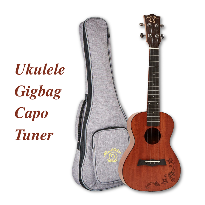Snail C06 Ukulele Bundle, Gig Bag, Tuner and Capo
