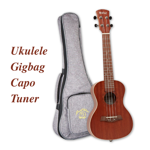 Hola Concert Ukulele Bundle, Bag, Tuner & Capo