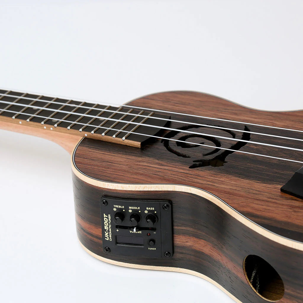 Snail UKC-T483EQ Electro Acoustic Ebony Concert Ukulele c/w EQ & Tuner