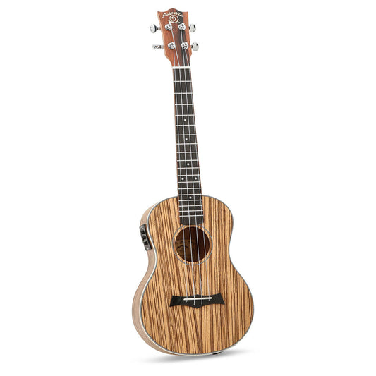 Snail UKT-528EQ Zebrawood Electro-Acoustic Tenor Ukulele